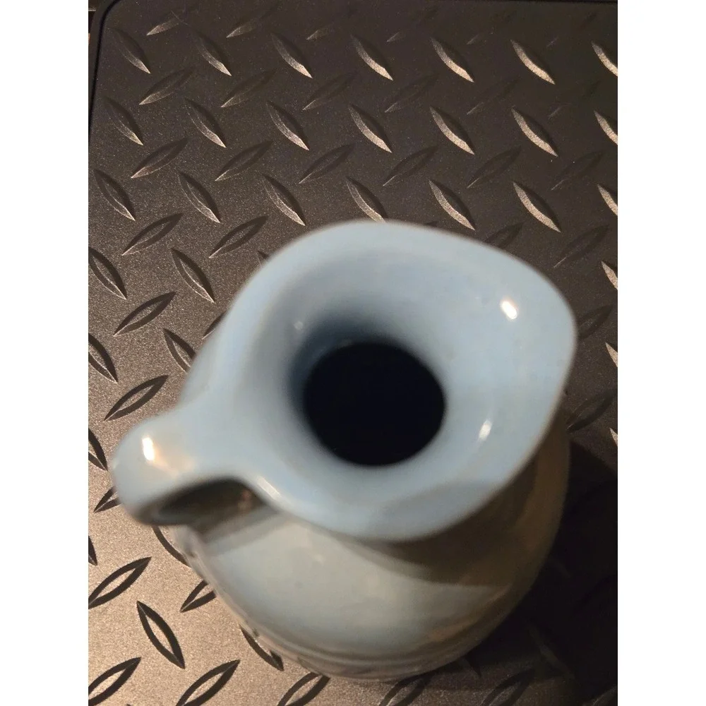 Frankoma Pottery‎ 831 Beehive Ribbed Jug Vase Sky Blue Glaze Vintage Art Pottery